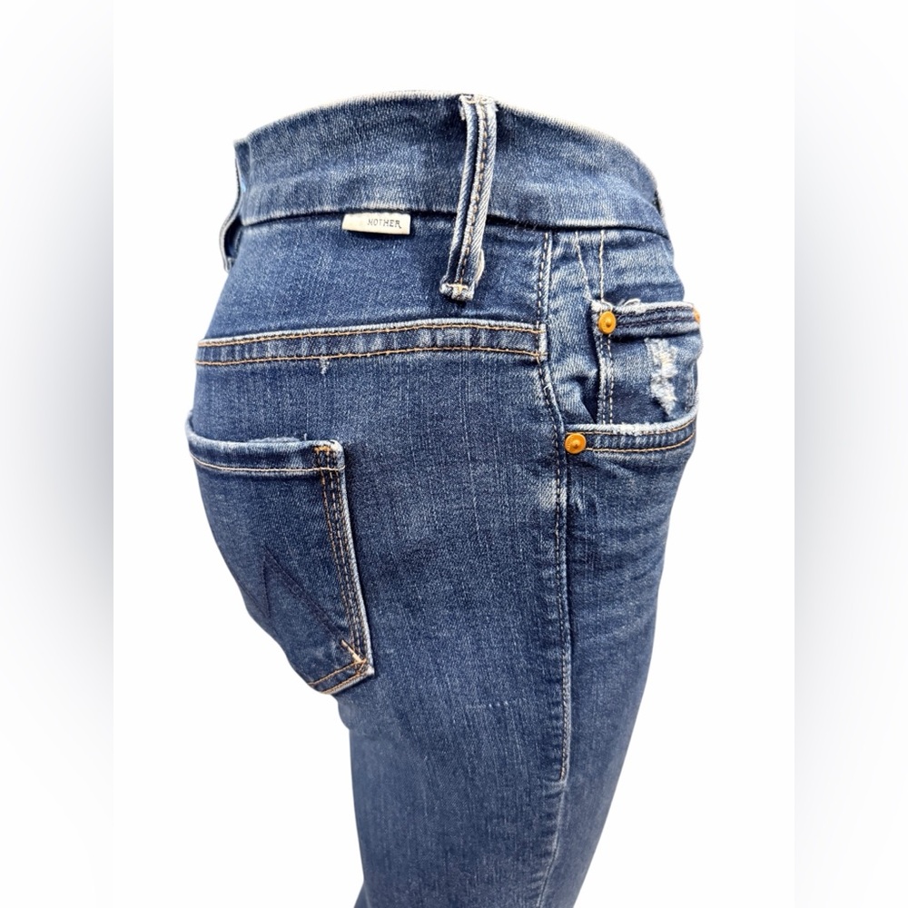 MOTHER Womens Jeans High Waisted Looker Teaming Up Skinny Dark Denim Jeans 25 - Picture 5 of 16
